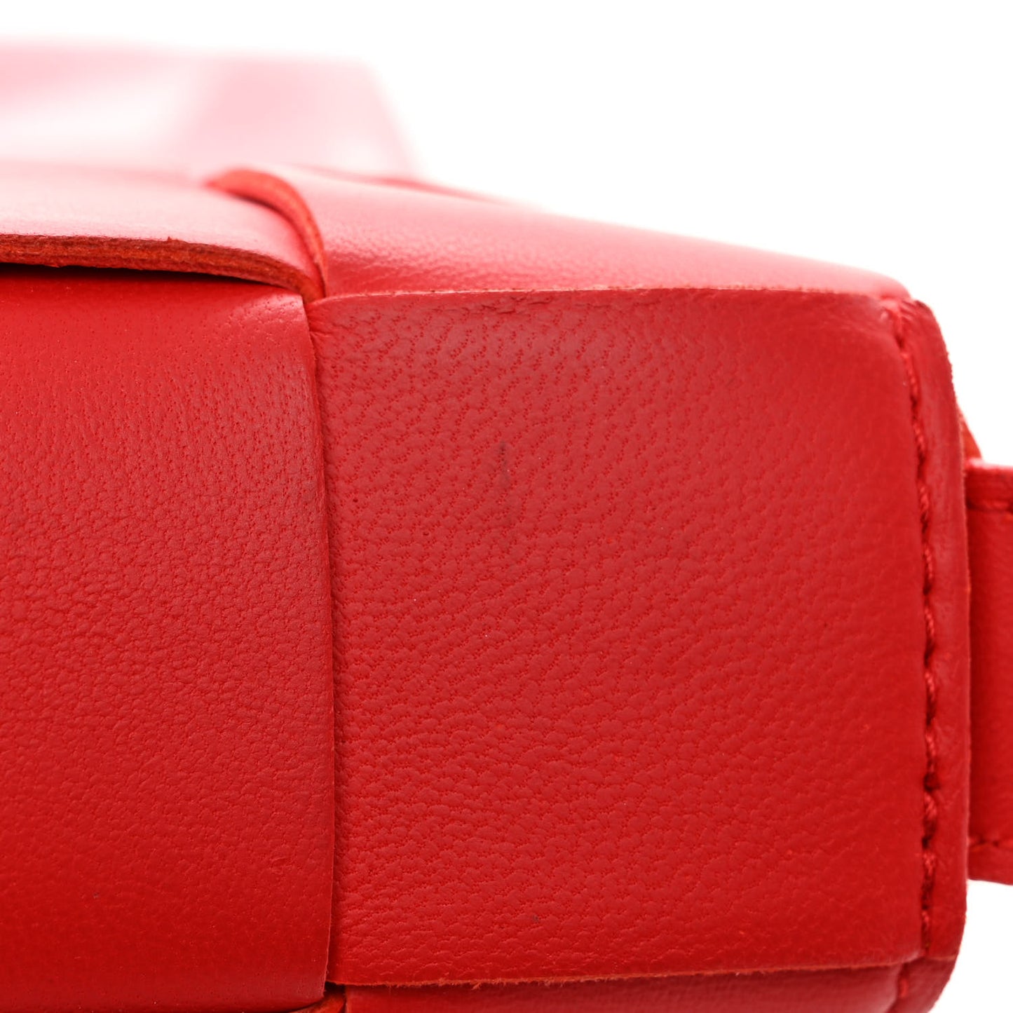 Lambskin Maxi Intrecciato Small Cassette Crossbody Bag Bright Red