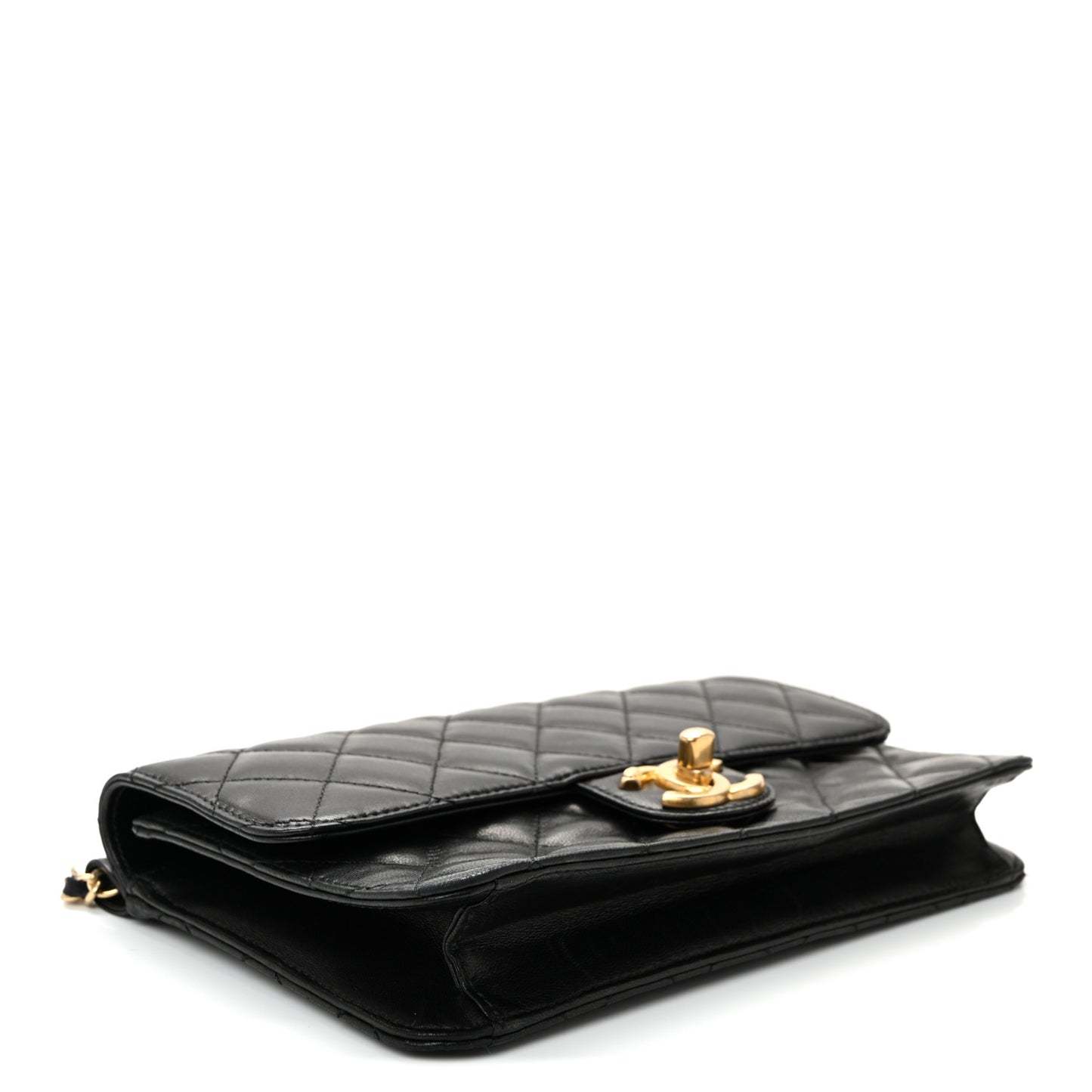 Lambskin Quilted Medium Crossing Times Flap Black