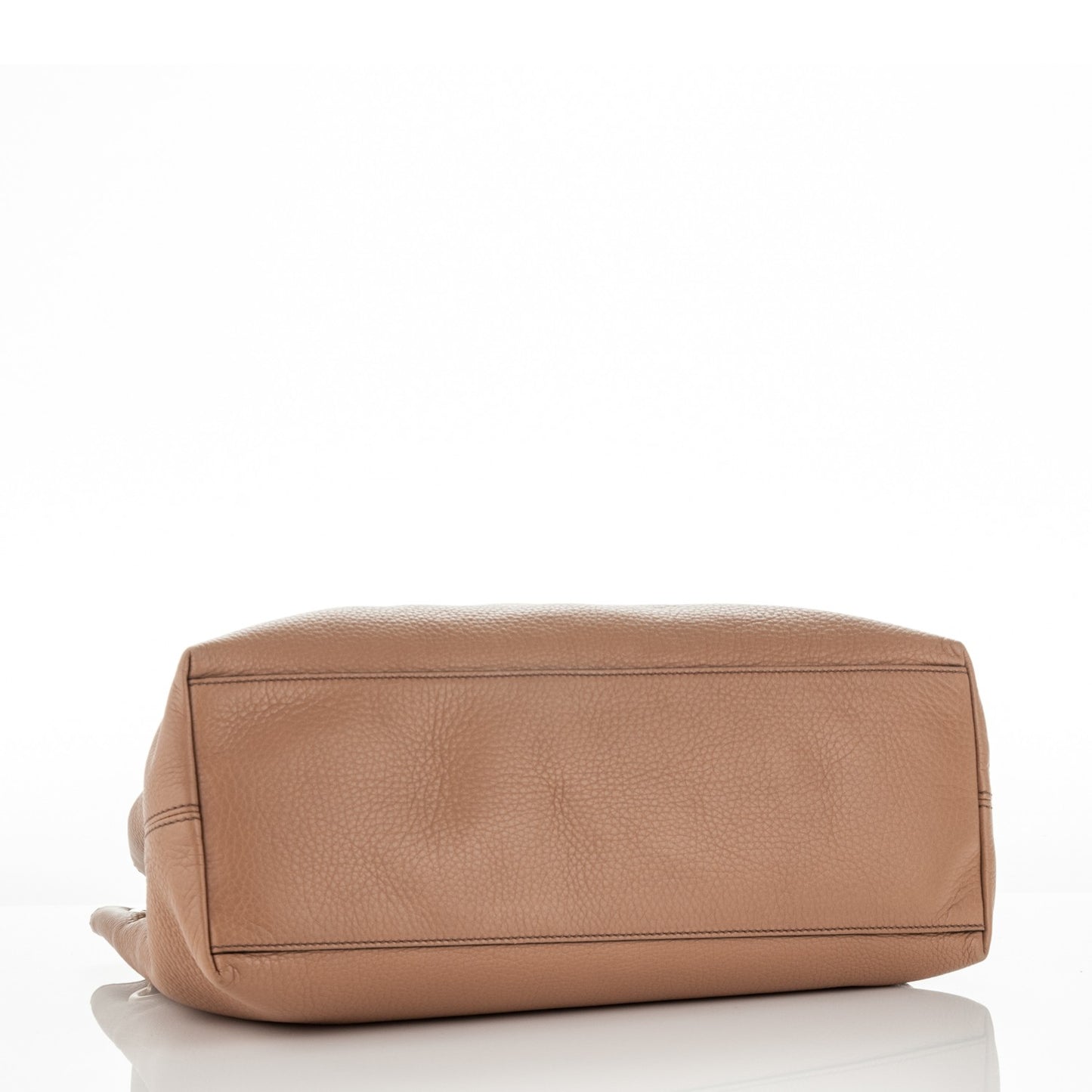 Pebbled Calfskin Medium Soho Chain Shoulder Bag Beige