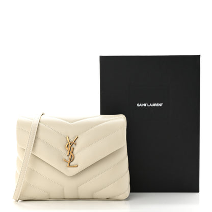 Saint Laurent Calfskin Y Quilted Monogram Toy Loulou Crossbody Bag Crema Soft 11 of 11