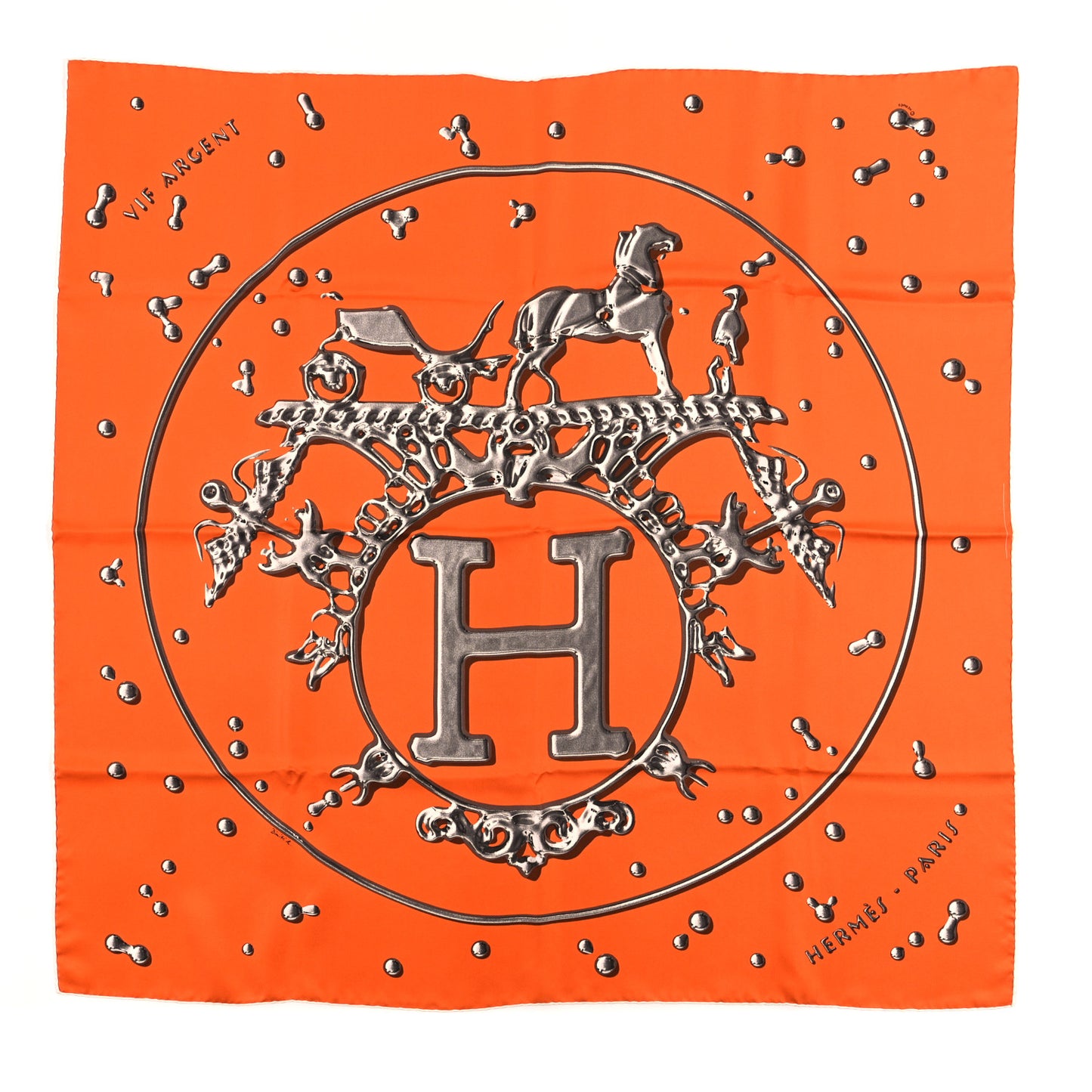 Silk Vif Argent Scarf 90 Orange