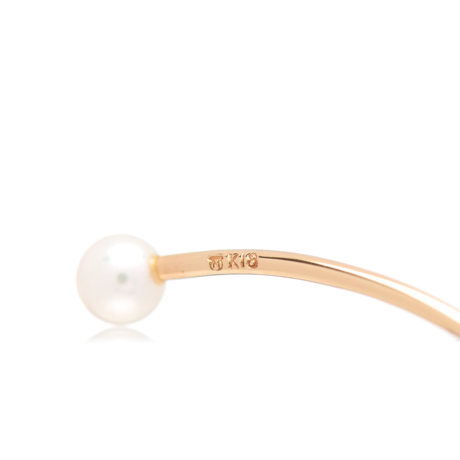 Mikimoto 18K Yellow Gold Akoya Pearl 4.5mm Cuff Bracelet 4 of 5