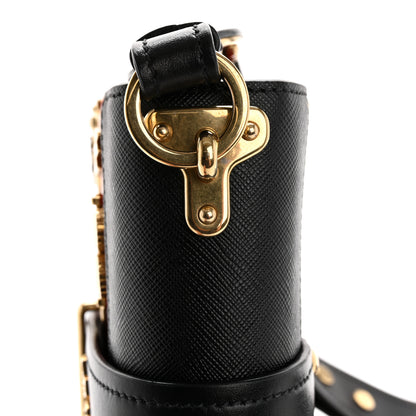 Prada City Calfskin Saffiano Cahier Hearts Bag Fuoco Black 15 of 17