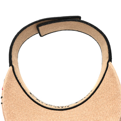 Christian Dior Raffia Embroidered Petites Fleurs Visor Natural 7 of 8