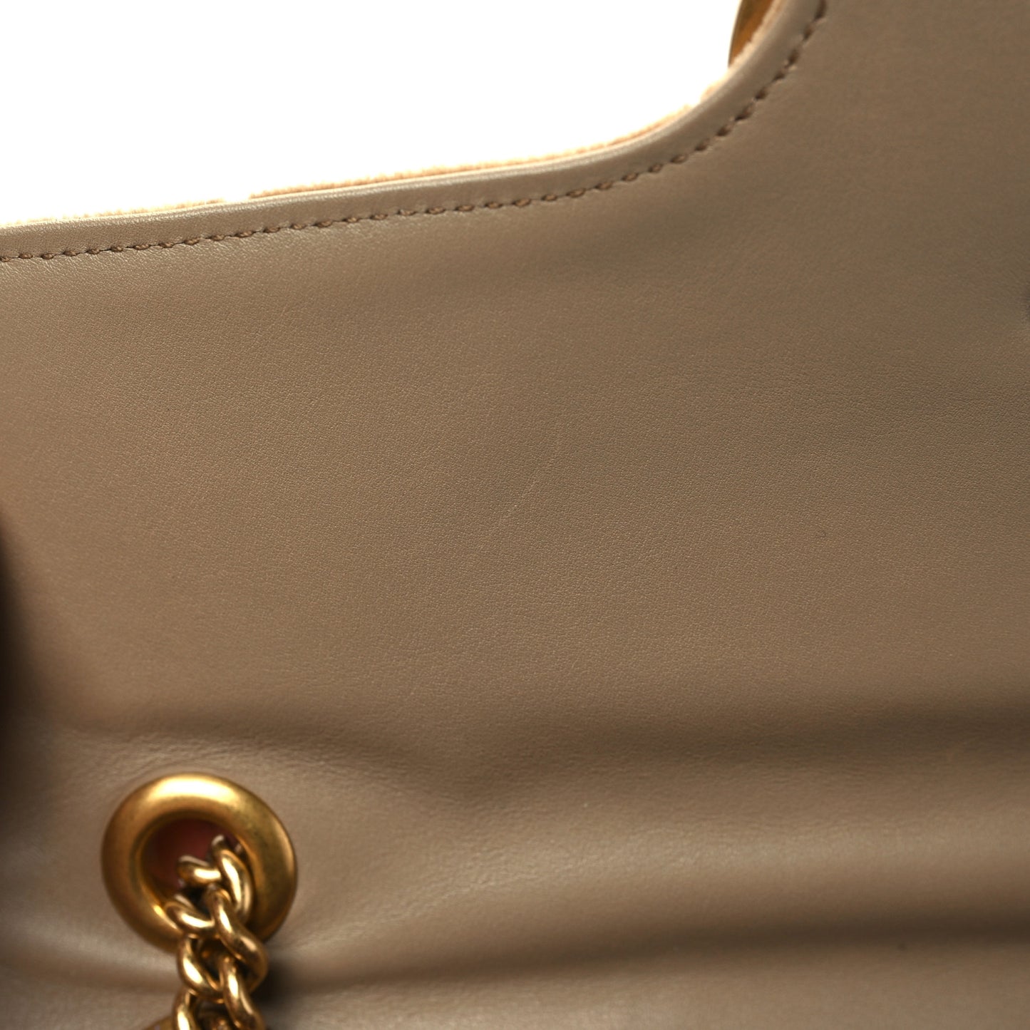 Velvet Matelasse Medium GG Marmont Shoulder Bag Taupe