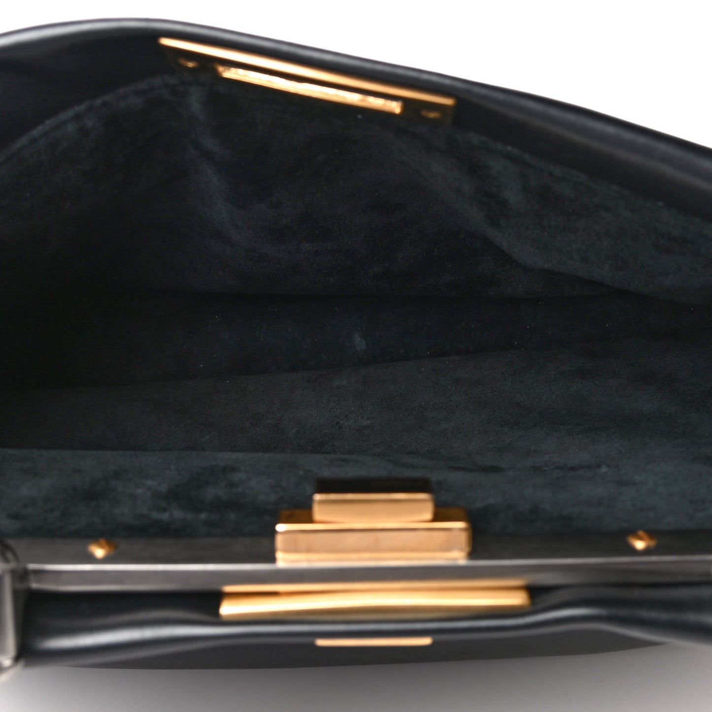 Vitello Suede Medium Peekaboo Iconic Satchel Black