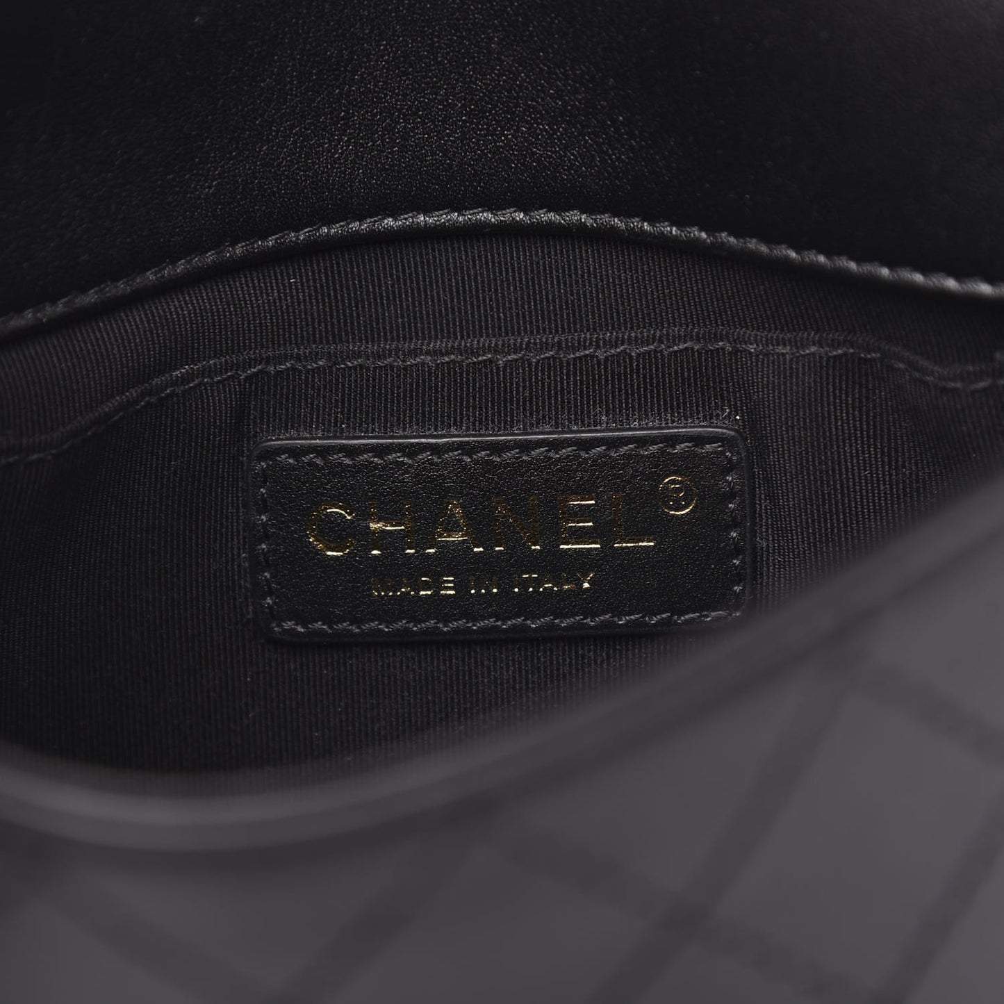 Calfskin Stitched Small Covered CC Flap Bag Black