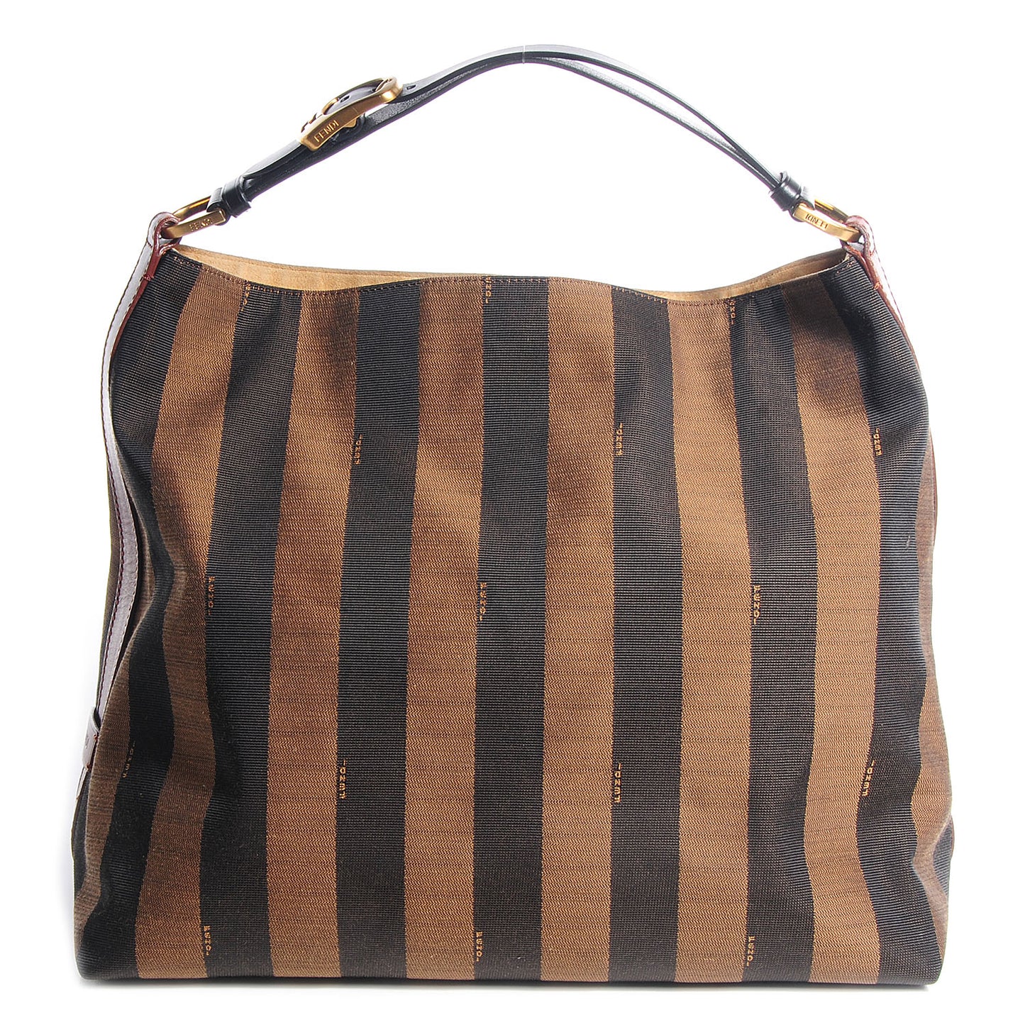 Pequin Cuoio Vegetale Large Hobo Tobacco Black Cuoio