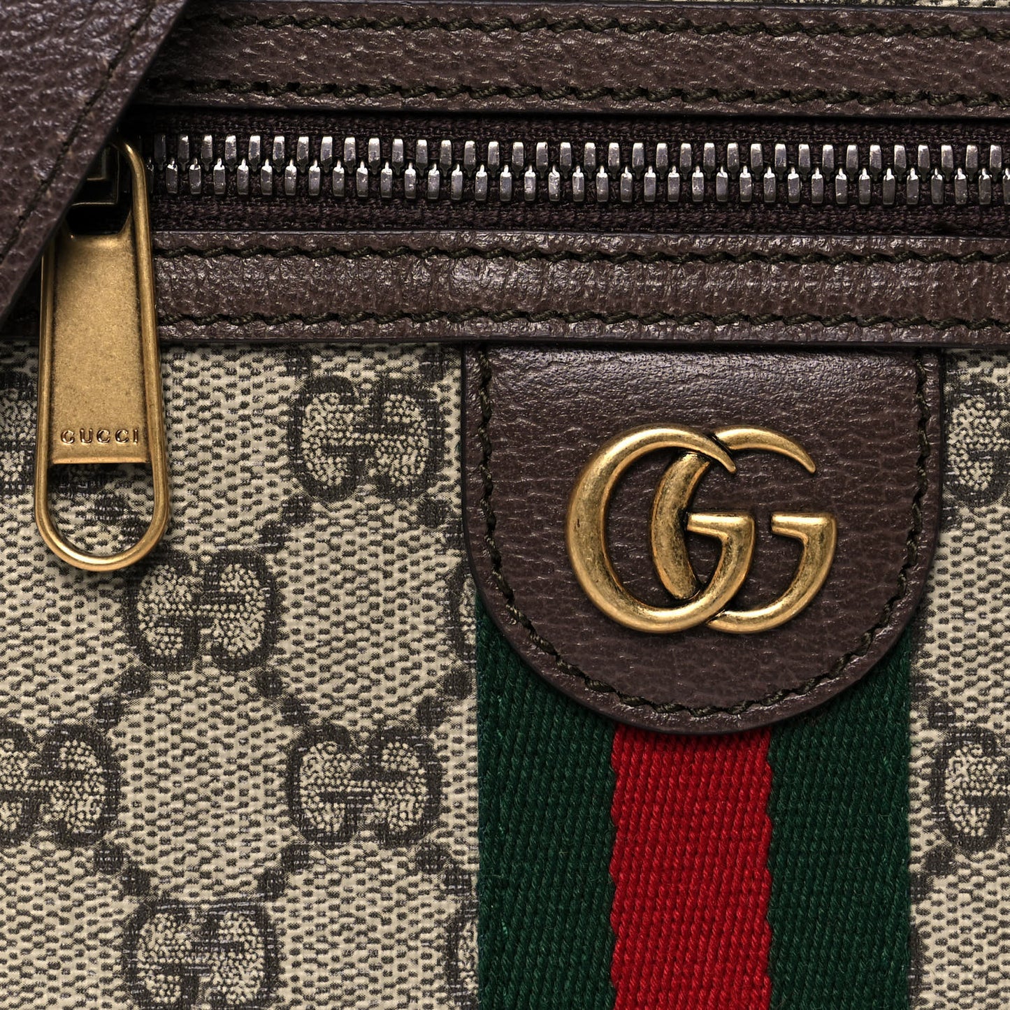 GG Supreme Monogram Web Mini Ophidia Messenger Brown
