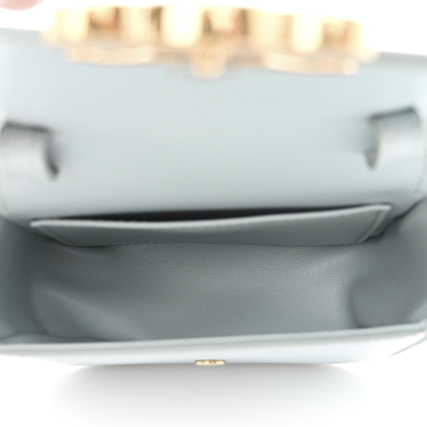 Celine Shiny Calfskin Mini Triomphe Soft Blue 5 of 12