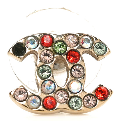 Chanel Metal Crystal CC Earrings Gold Multicolor 5 of 6