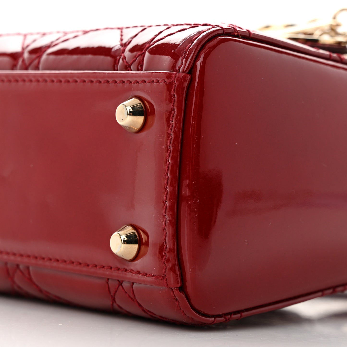 Patent Cannage Mini Lady Dior Red