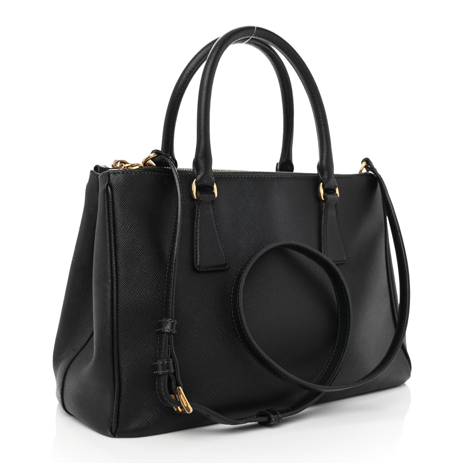Prada Saffiano Small Galleria Double Zip Tote Black 3 of 16
