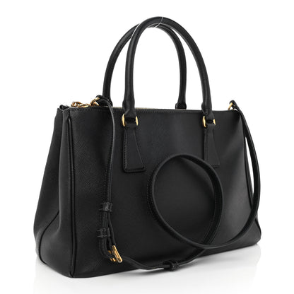 Prada Saffiano Small Galleria Double Zip Tote Black 3 of 16