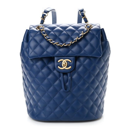 Chanel Calfskin Quilted Small Urban Spirit Backpack Blue 1 of 10