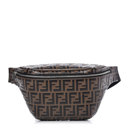Fendi Vitello Century Bi-Color FF 1974 Embossed Belt Bag Maya Black 1 of 9