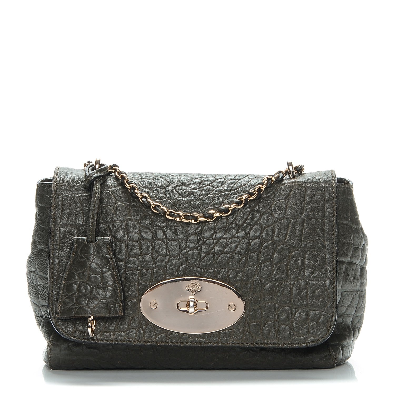 Mulberry Nappa Crocodile Embossed Small Lily Nettle Green 1 of 9
