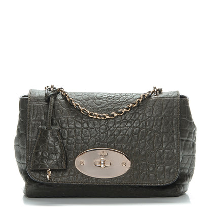 Mulberry Nappa Crocodile Embossed Small Lily Nettle Green 1 of 9
