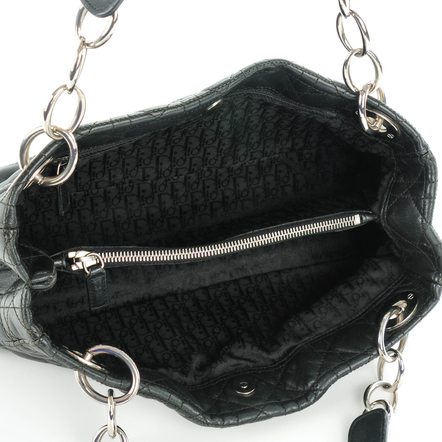 Christian Dior Lambskin Cannage Soft East West Tote Black 5 of 7
