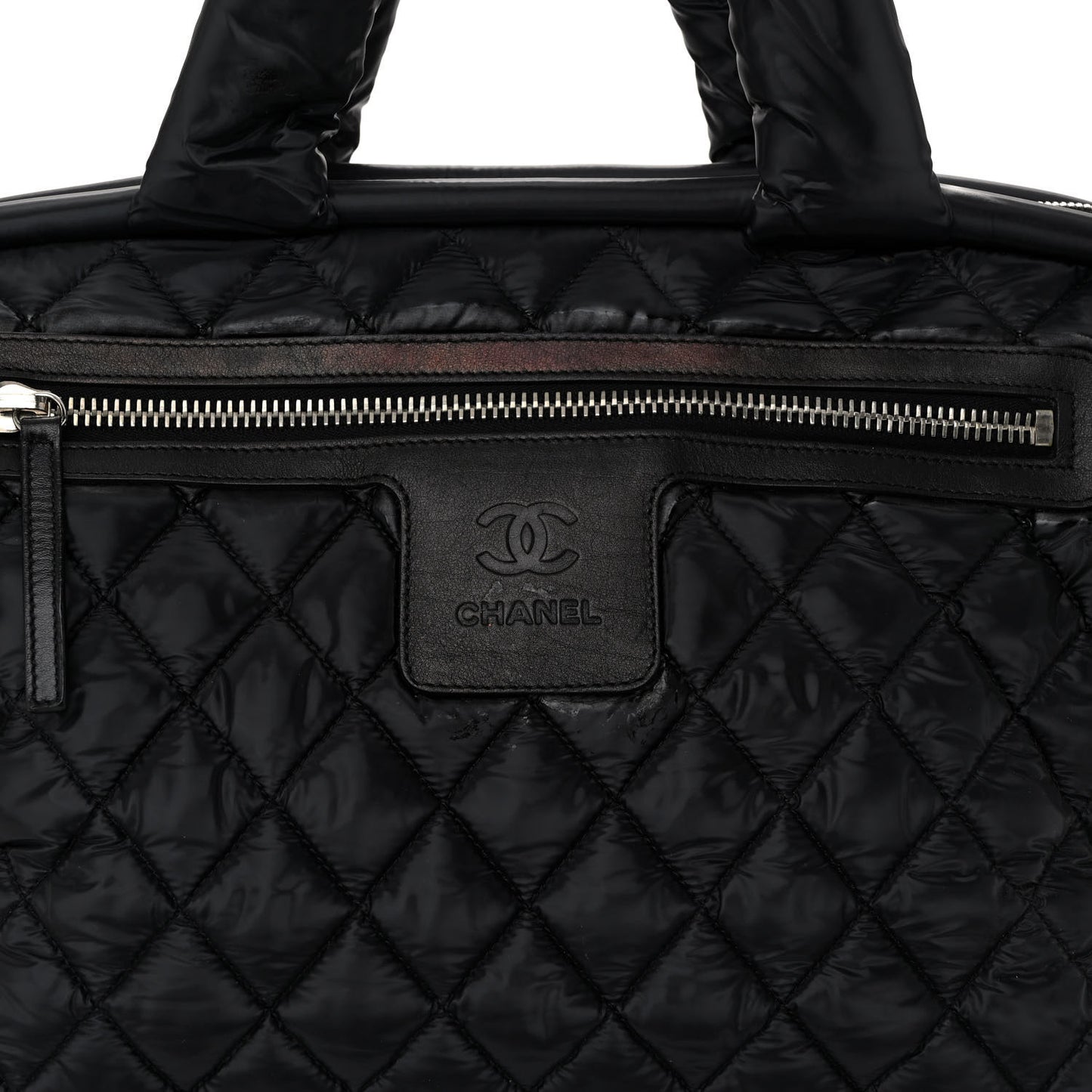 Nylon Quilted Medium Coco Cocoon Tote Black