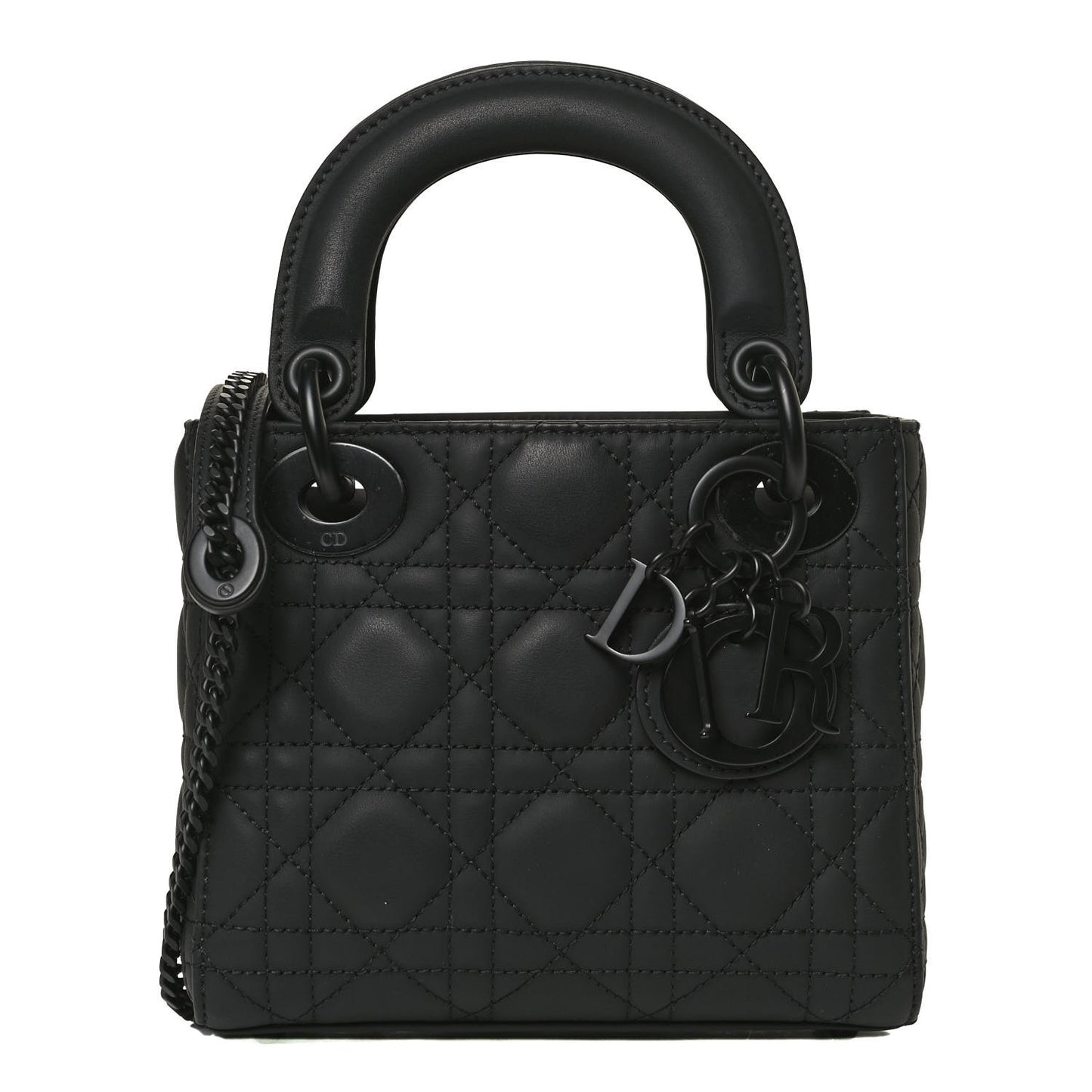 Ultra Matte Calfskin Cannage Mini Lady Dior Black