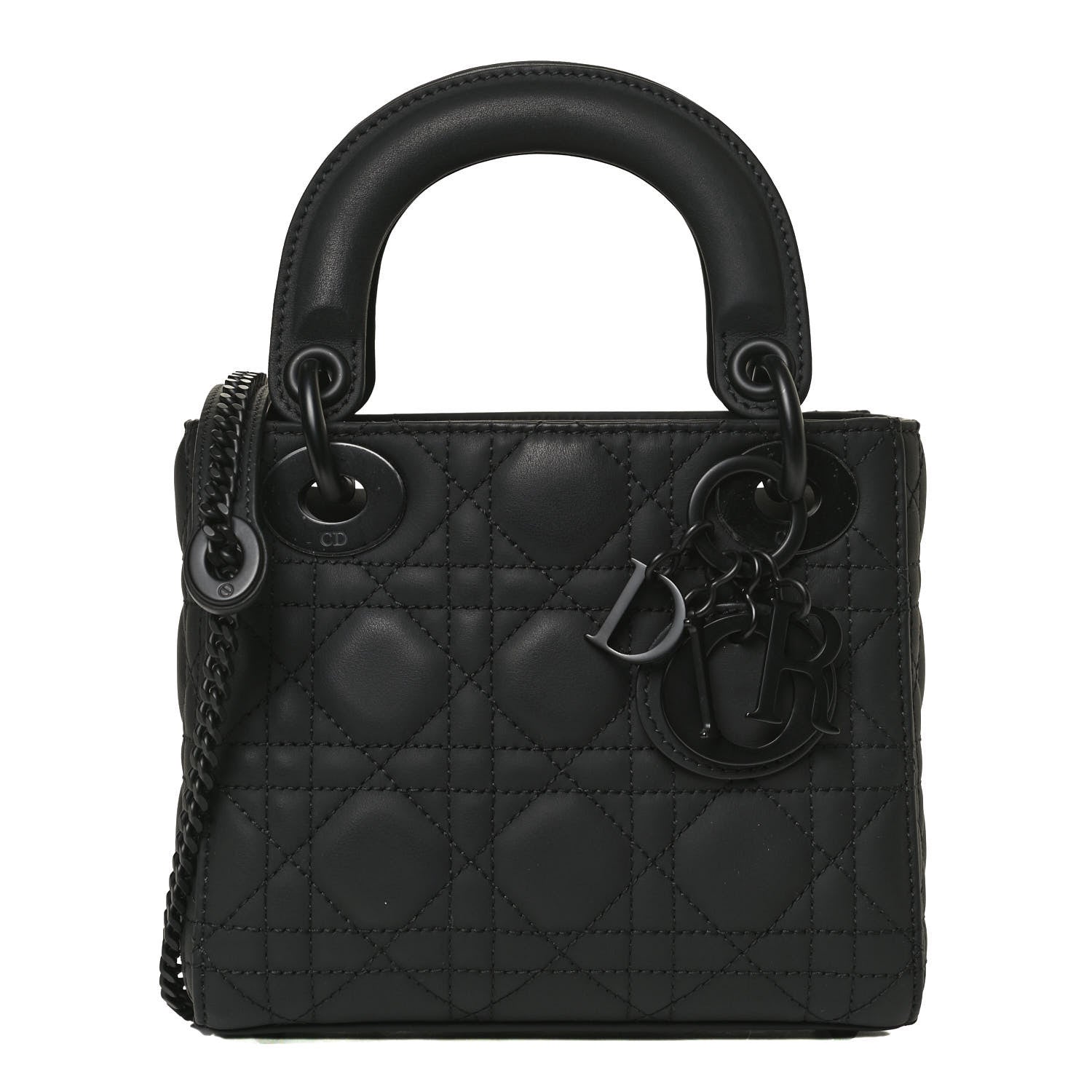 Christian Dior Ultra Matte Calfskin Cannage Mini Lady Dior Black 1 of 10