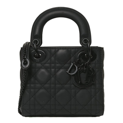 Christian Dior Ultra Matte Calfskin Cannage Mini Lady Dior Black 1 of 10