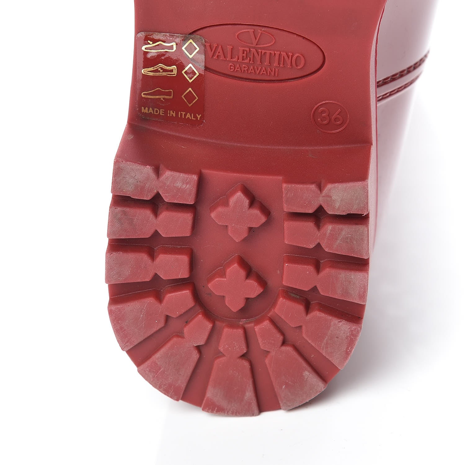 Valentino Garavani Rubber Rockstud Short Rainboots 36 Red 12 of 17