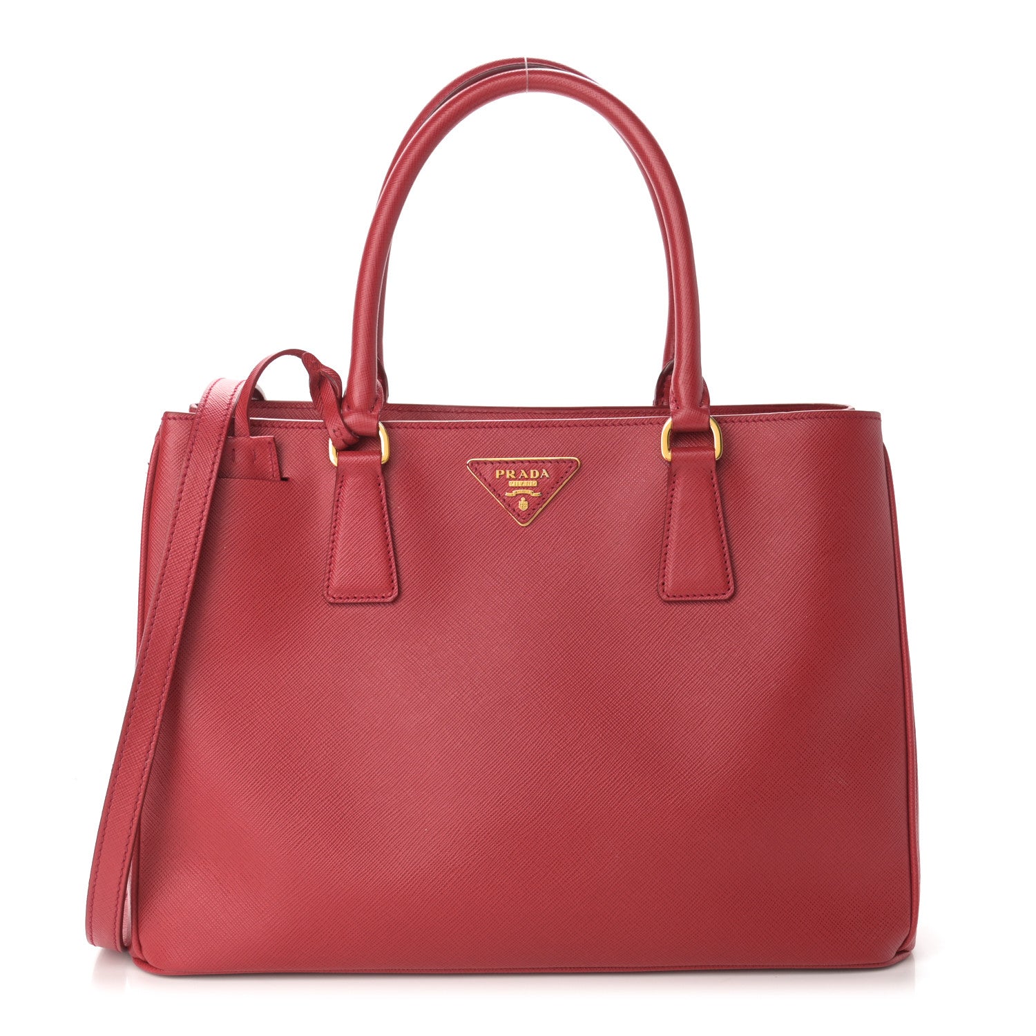 Prada Saffiano Medium Galleria Double Zip Tote Fuoco 1 of 17