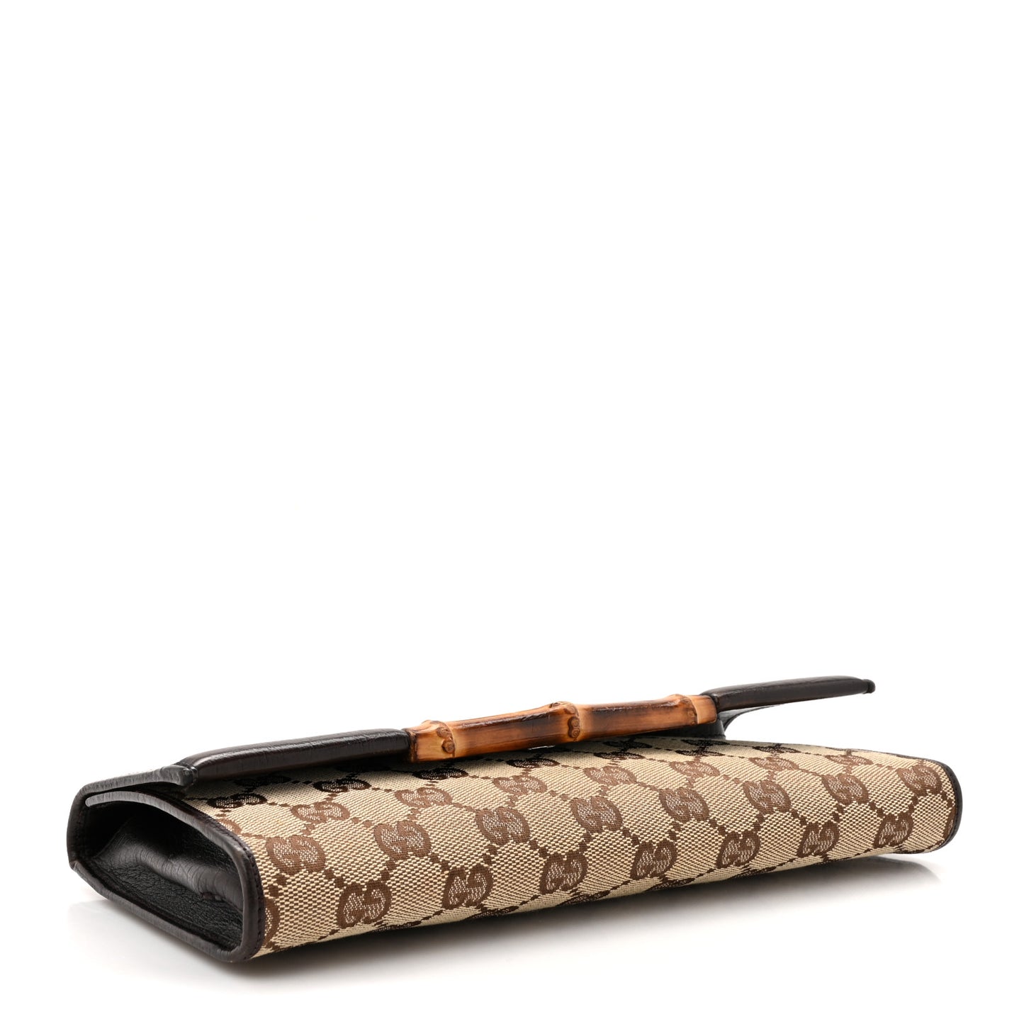 Monogram Bamboo Bar Clutch  Dark Brown