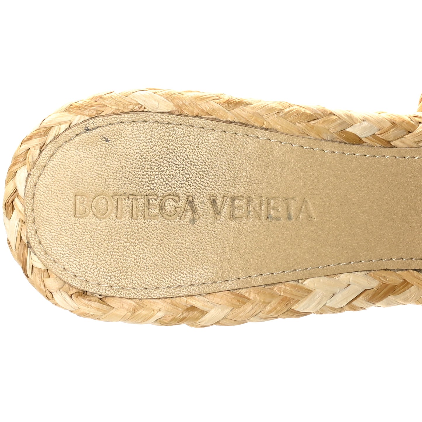 Raffia Twisted Intrecciato Stretch Mule Sandals 37 Macadamia