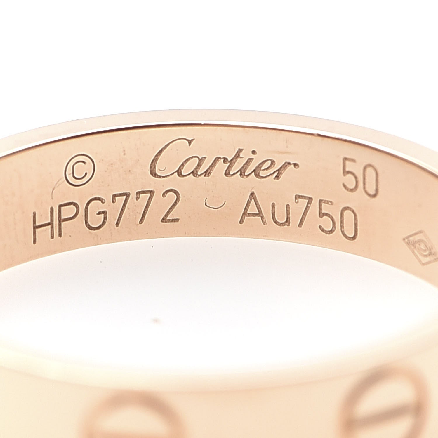 Cartier 18K Pink Gold 3.5mm LOVE Wedding Band Ring 50 5.25 4 of 5