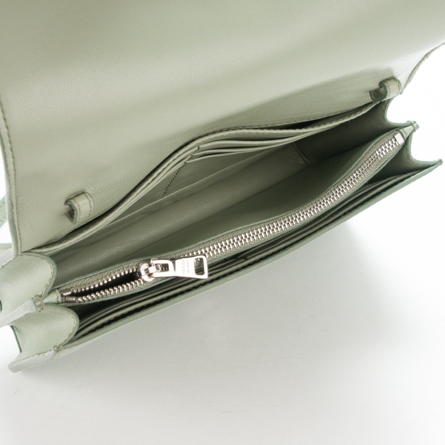 Prada Saffiano Metal Flap Wallet Acquamarina 5 of 8
