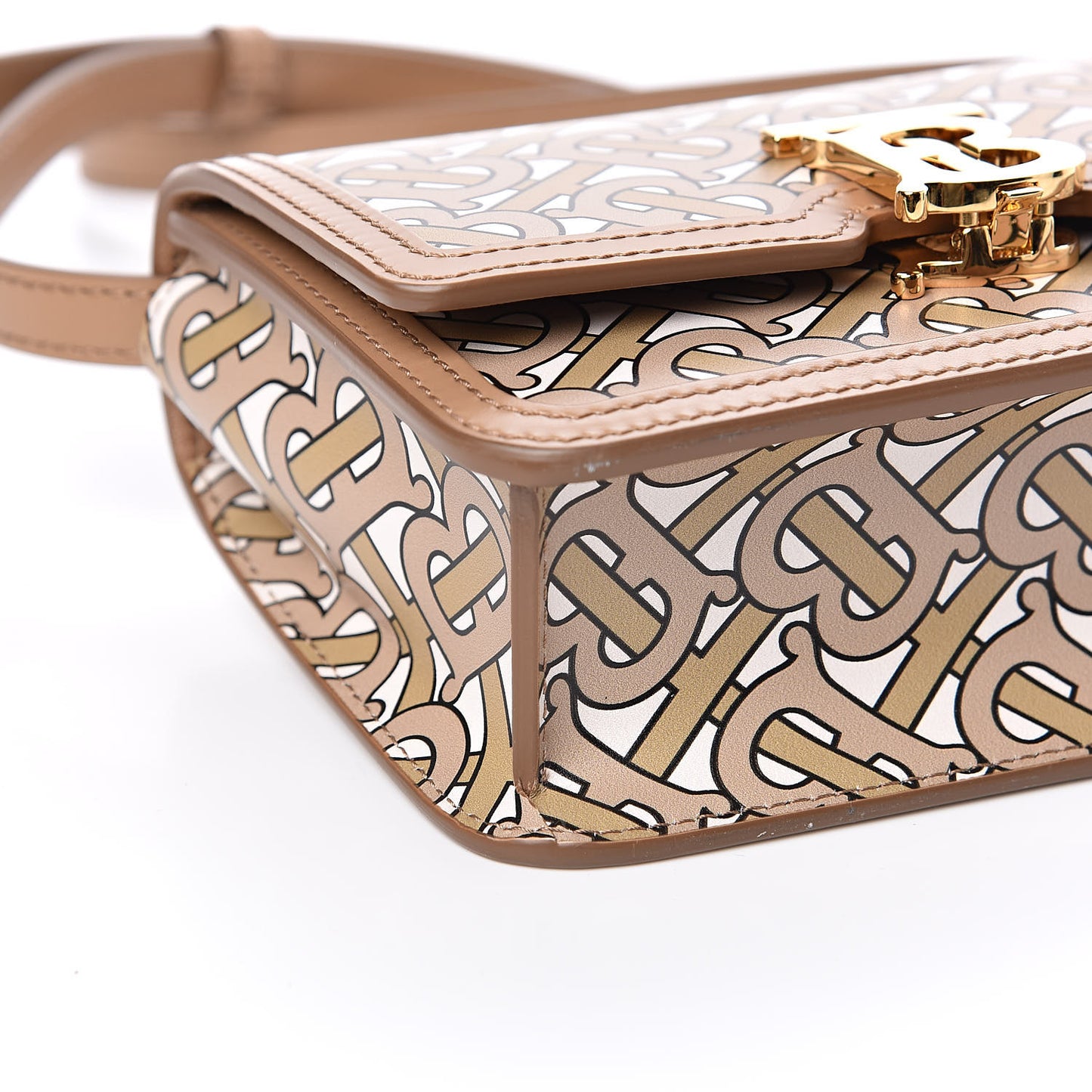 Calfskin Monogram Mini TB Bag Beige