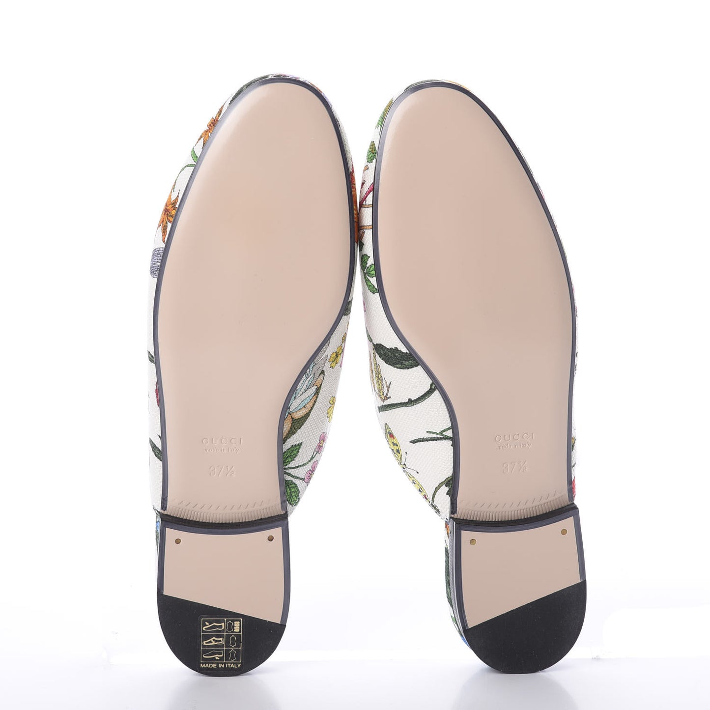 Canvas Flora Womens Princetown Slippers 37.5 White Multicolor