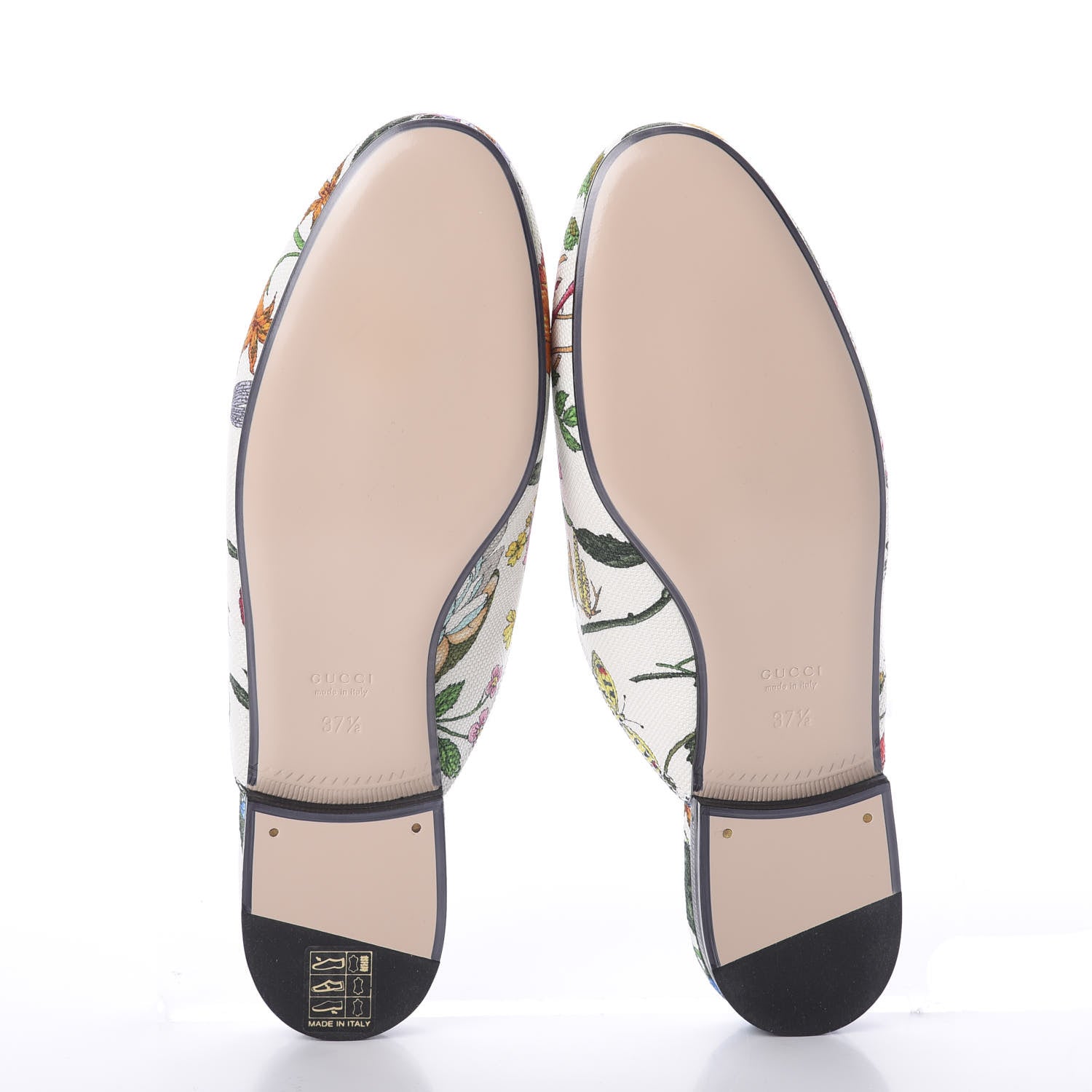 Gucci Canvas Flora Womens Princetown Slippers 37.5 White Multicolor 7 of 7