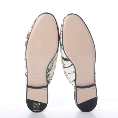 Gucci Canvas Flora Womens Princetown Slippers 37.5 White Multicolor 7 of 7