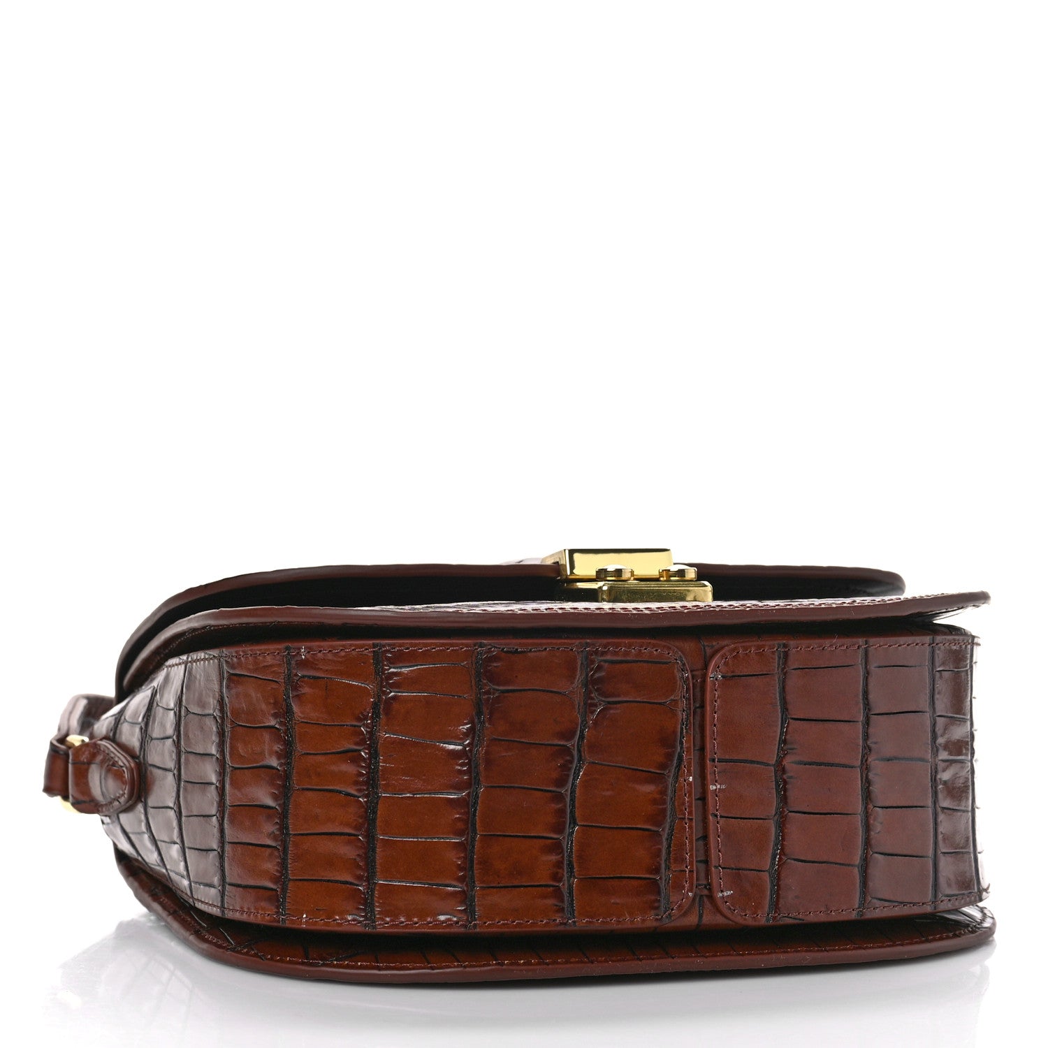 3.1 Phillip Lim Calfskin Crocodile Embossed Pashli Saddle Belt Bag Cognac 4 of 10