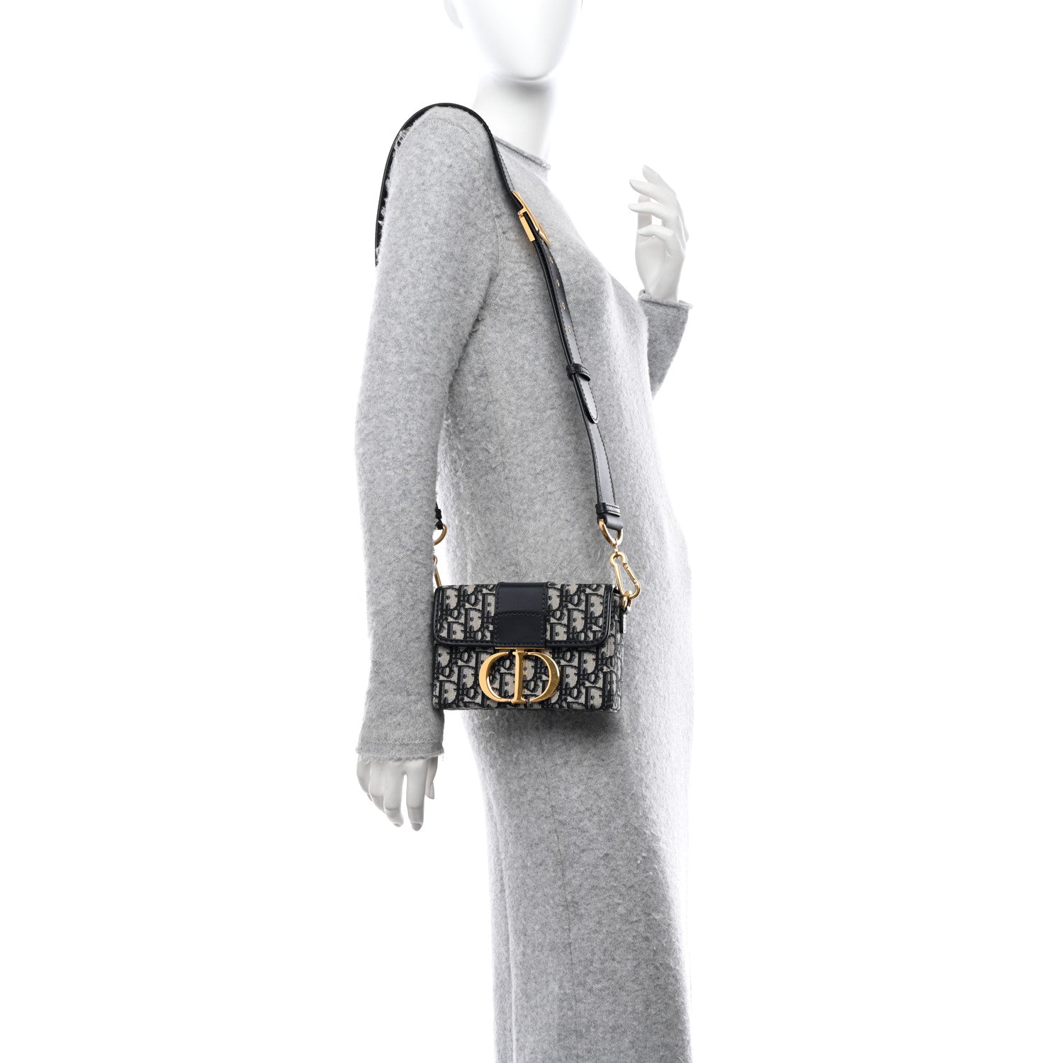 Christian Dior CHRISTIAN DIOR Oblique 30 Montaigne Box Bag Blue 2 of 9