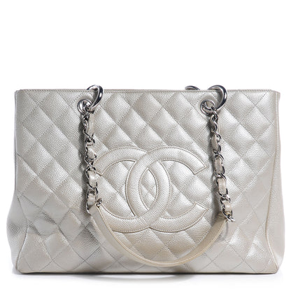 Chanel Caviar Quilted Grand Shopping Tote GST Pearl 1 of 8