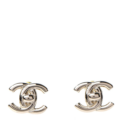 Chanel Metal CC Turnlock Earrings Gold 1 of 4