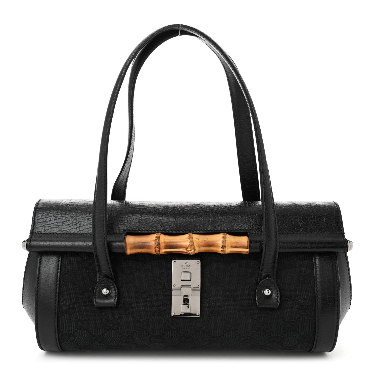 Gucci Monogram Bamboo Bullet Bag Black 1 of 10