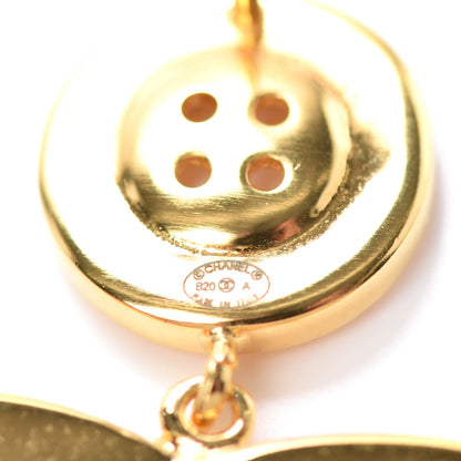 Chanel Metal Large Paris Button Earrings Gold 4 of 4