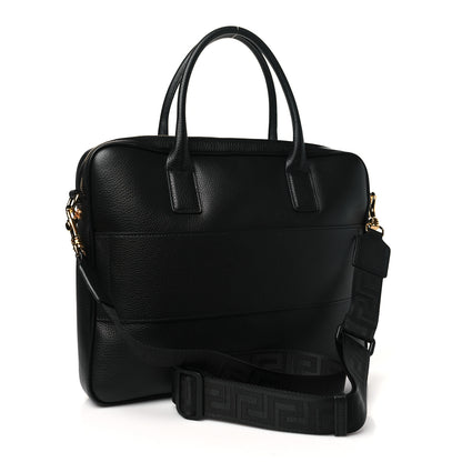 Versace Calfskin Medusa Briefcase Messenger Bag Black 3 of 9