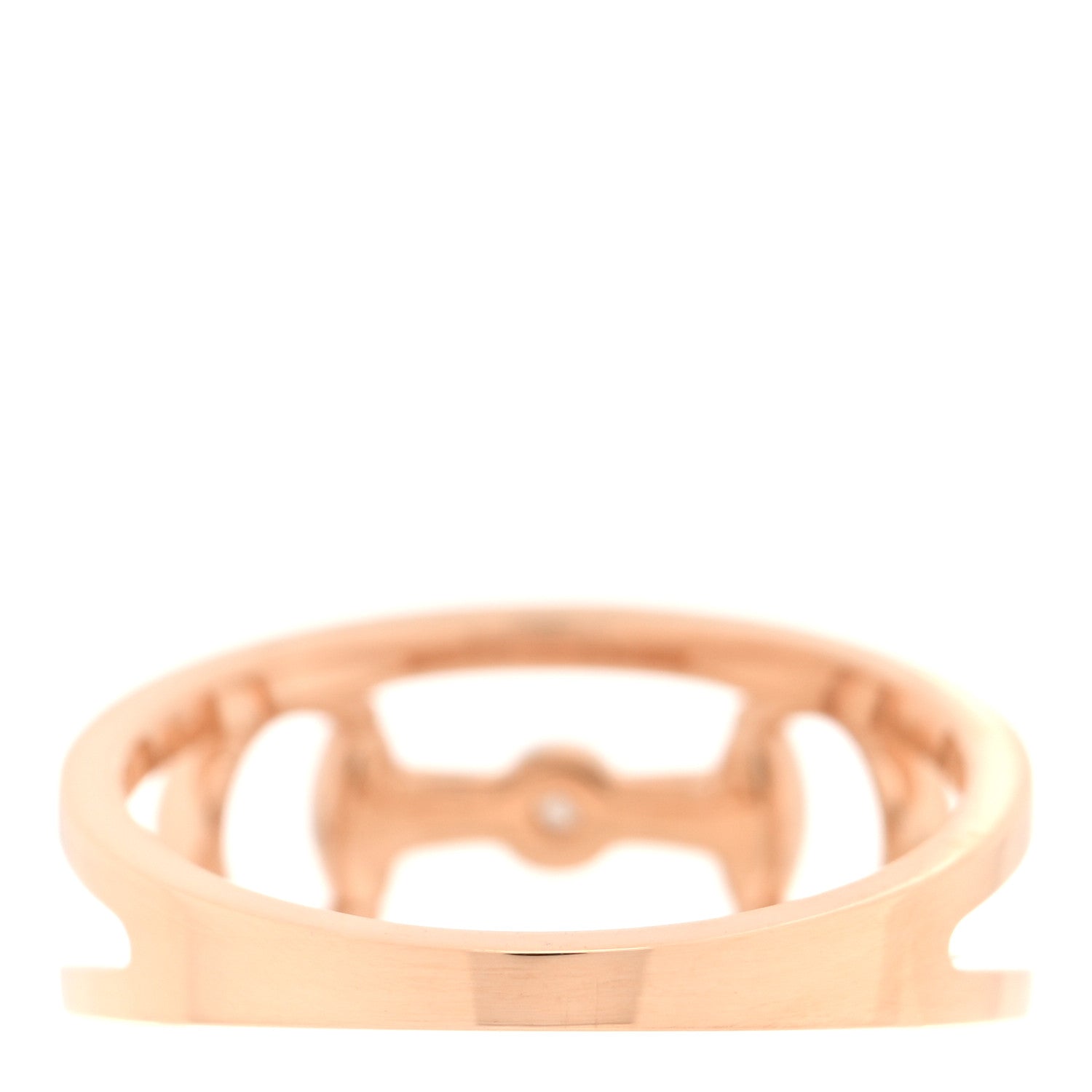 Gucci 18K Rose Gold Diamond 10mm Horsebit Band Ring 58 8.25 3 of 4