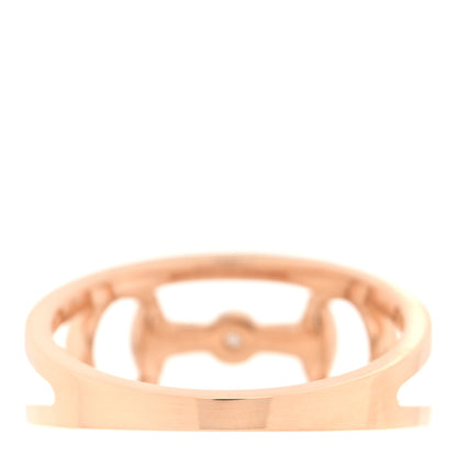 Gucci 18K Rose Gold Diamond 10mm Horsebit Band Ring 58 8.25 3 of 4