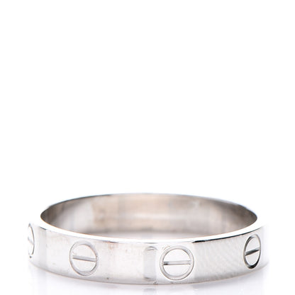 Cartier 18K White Gold 3.5mm LOVE Wedding Band Ring 56 7.5 4 of 6