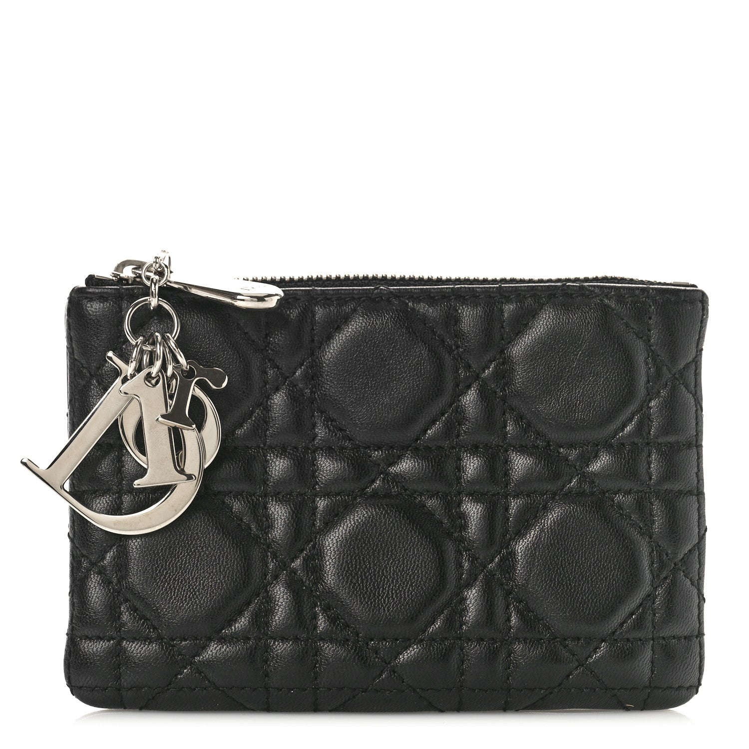 Christian Dior Lambskin Cannage Lady Dior Key Pouch Black 1 of 8