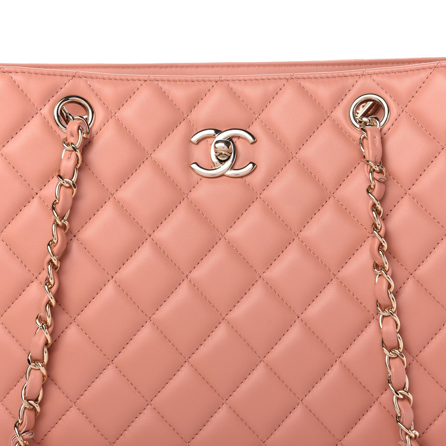 Chanel Calfskin Quilted Large CC Shopping Tote Light Pink 8 of 10