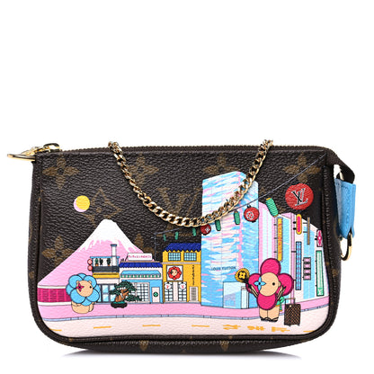 Louis Vuitton Monogram 2022 Christmas Animation Toyko Mini Pochette Accessories Blue 1 of 9
